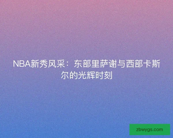 NBA新秀风采：东部里萨谢与西部卡斯尔的光辉时刻